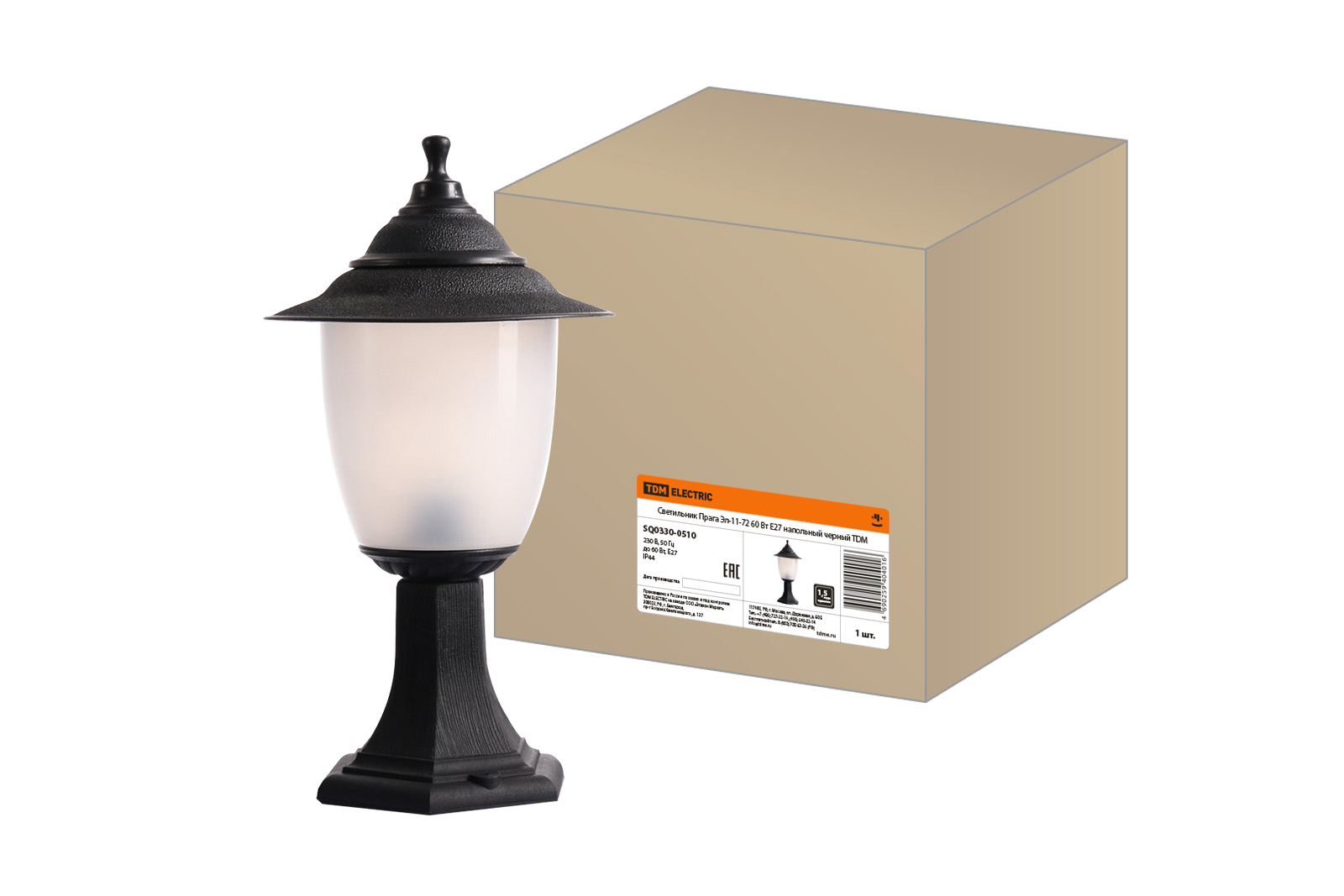 Светильник Прага Эл-11-72 60 Вт Е27 напольный черный TDM SQ0330-0510