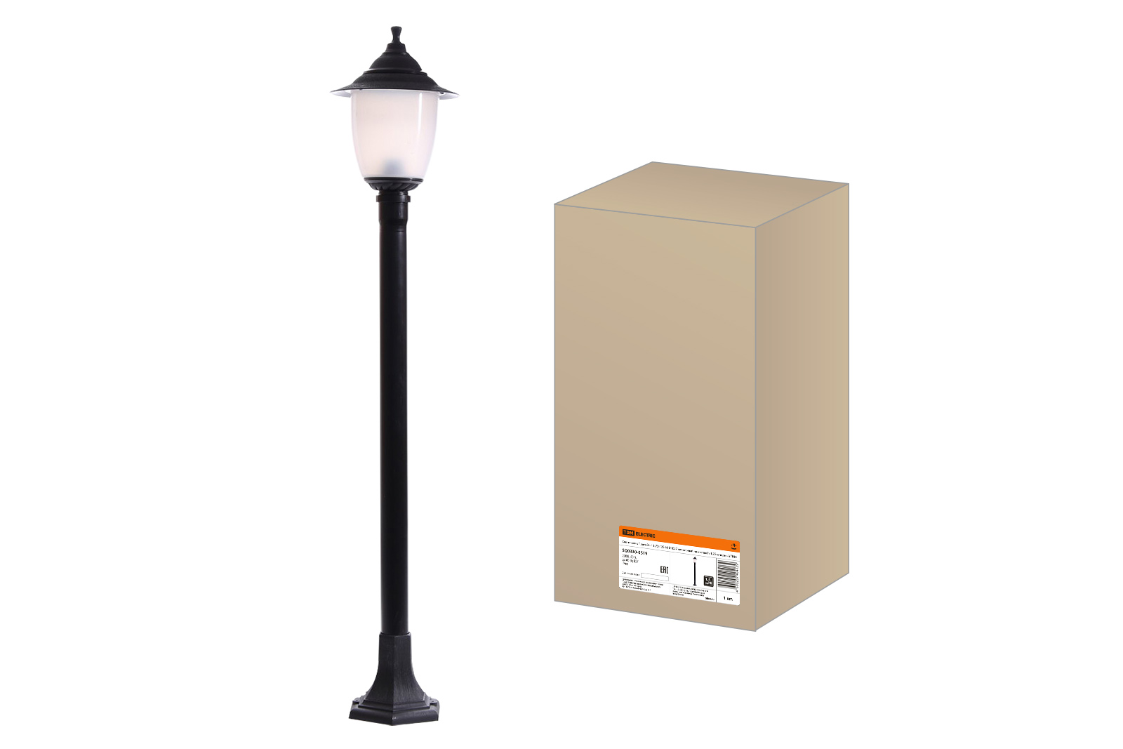 Светильник Прага Эл-11-73-125 60 Вт Е27 напольный на стойке h-1.25 м черный TDM SQ0330-0519