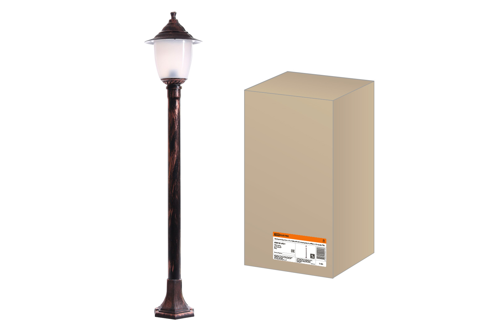 Светильник Прага Эл-11-73-125М 60 Вт Е27 напольный на стойке h-1.25м медь TDM SQ0330-0521