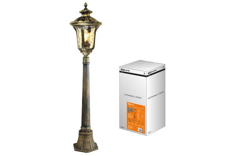 "Светильник садово-парковый ""Париж"" 1х60 Вт, столб H1150 мм, алюм., прозрачное/бронза, Е27, TDM  " SQ0330-2064