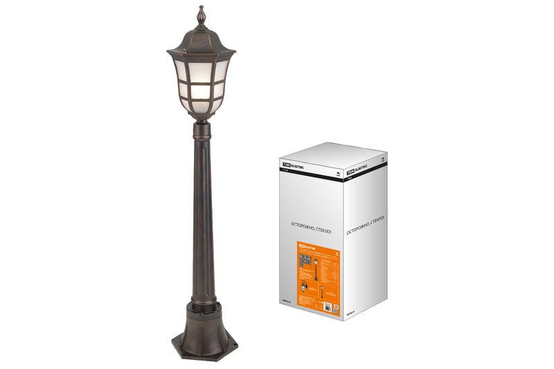 "Светильник садово-парковый ""Меридиан"" 1х100 Вт, столб, Н1050 мм, алюм., матовое/кофейный, E27, TDM" SQ0330-2069