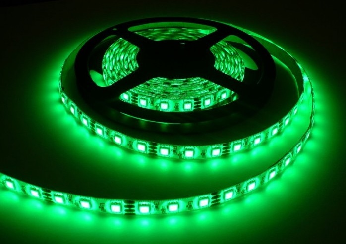 Лента светодиодная SMD5050-60-54-12-144-GR 60LED/м, IP54, 12В, 14,4Вт, зеленый, TDM SQ0331-0071