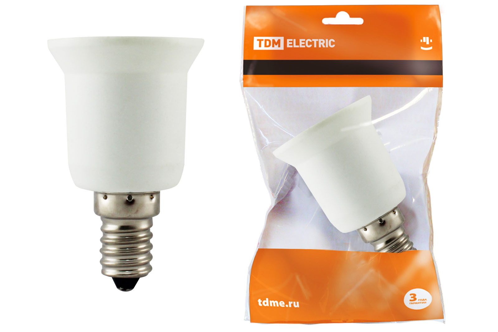 Переходник E14-E27, белый, TDM SQ0335-1001