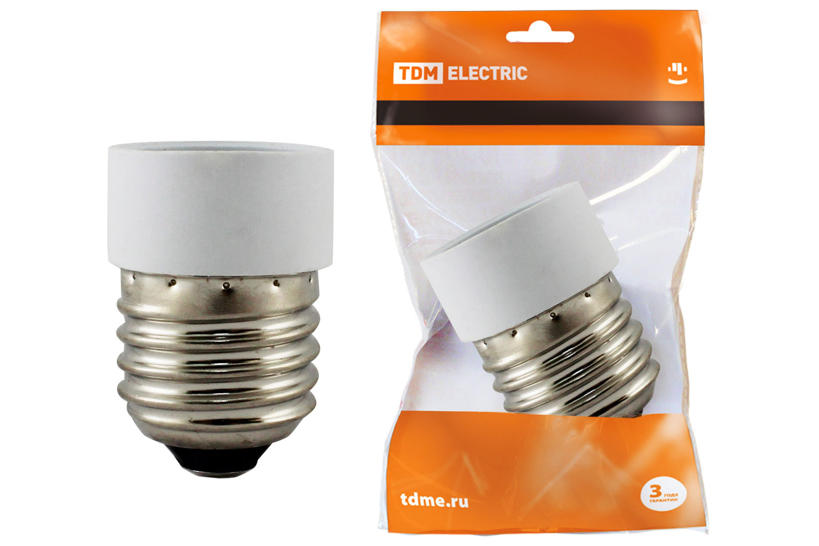 Переходник E27-E14, белый, TDM SQ0335-1002