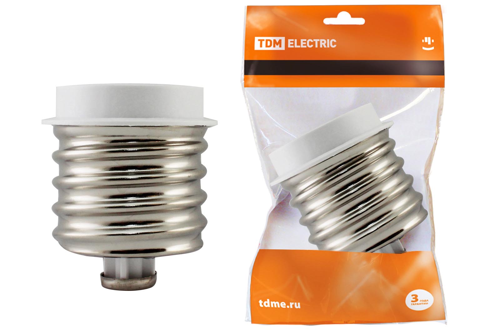 Переходник E40-E27, белый, TDM SQ0335-1003