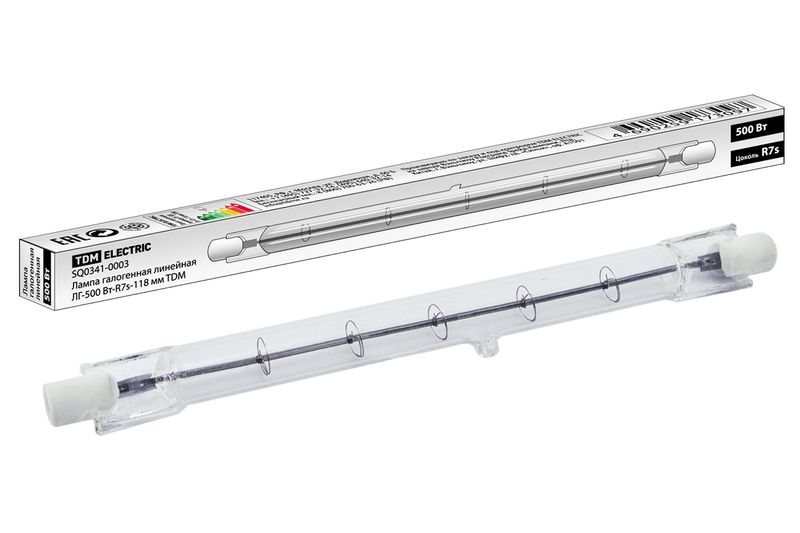 Лампа галогенная линейная ЛГ-500 Вт-R7s-118 мм TDM  SQ0341-0003