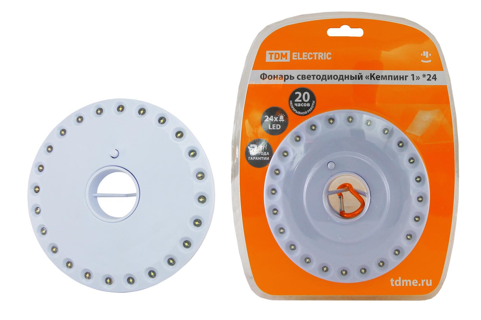 "Фонарь светодиодный ""Кемпинг 1*24"", подвес/магниты, 24 светодиода 72 лм/Вт, бат. 4*АА TDM " SQ0350-0016