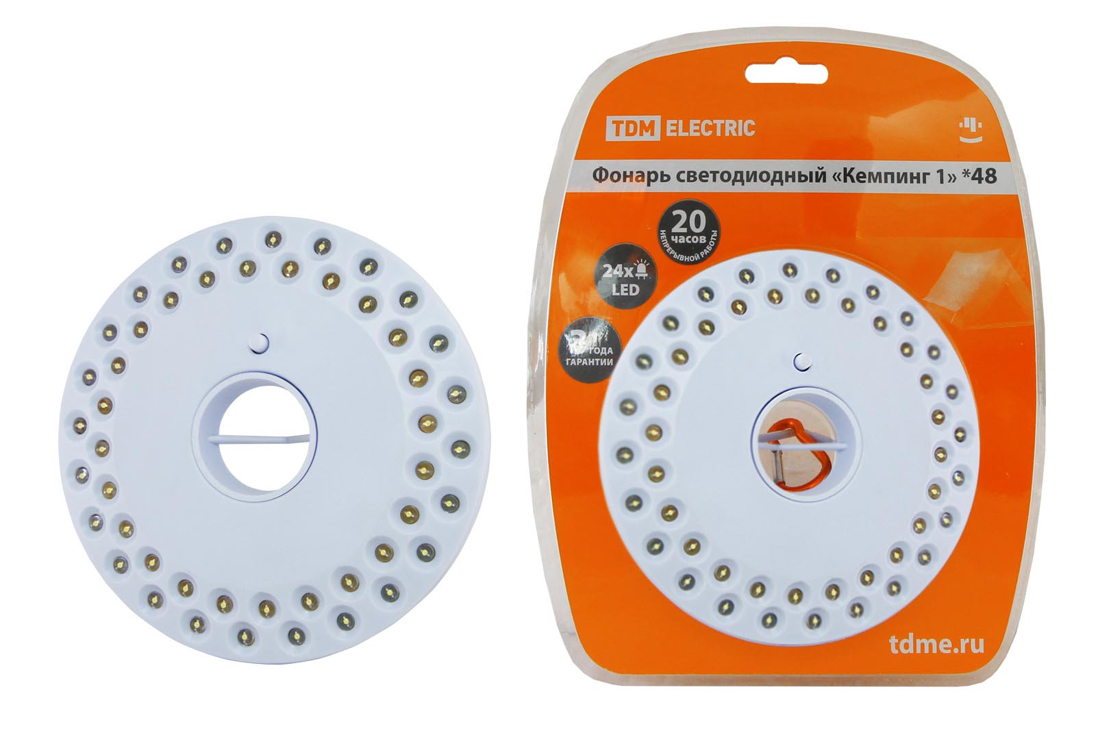 "Фонарь светодиодный ""Кемпинг 1*48"", подвес/магниты, 48 светодиодов 144 лм/Вт, бат 4*АА TDM " SQ0350-0017