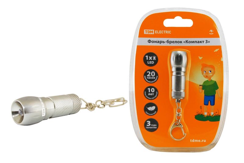 "Фонарь-брелок ""Компакт 3"", светодиодный 3 лм/Вт, бат. 3 *AG13 TDM " SQ0350-0019