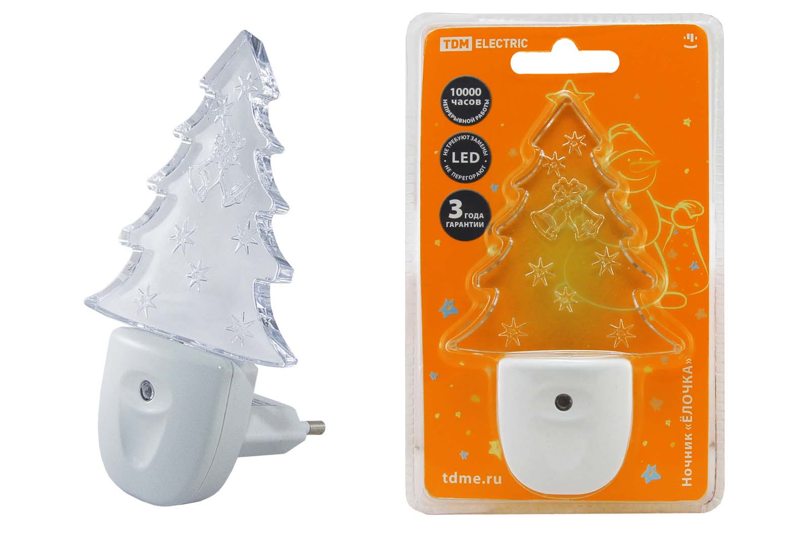 "Ночник ""Елочка"" с датчиком света, светодиодный, 0.3 Вт 220 В TDM" SQ0357-0010
