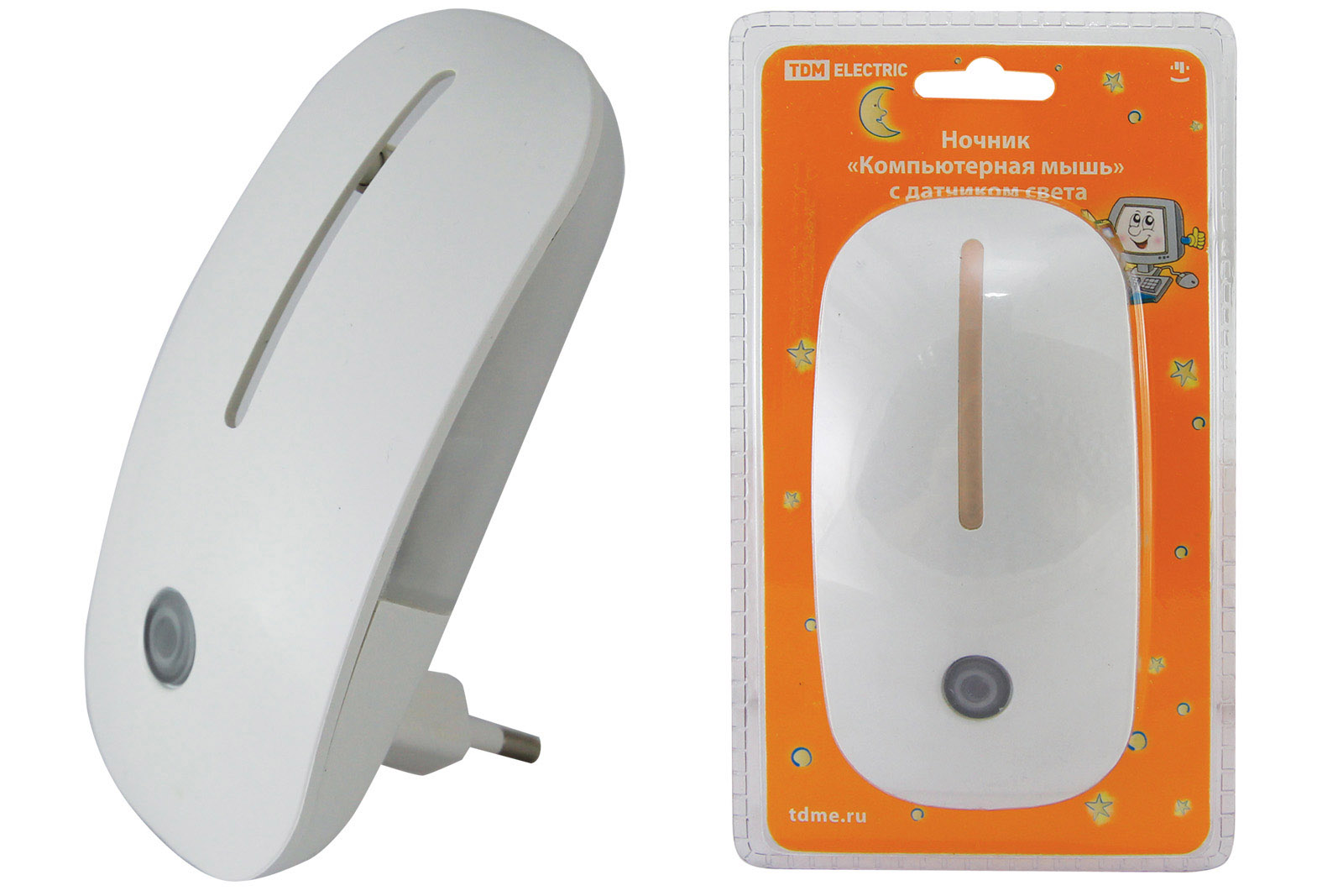 "Ночник ""Компьютерная мышь"" с датчиком света, светодиодный, 0,5Вт, 220 В TDM" SQ0357-0014
