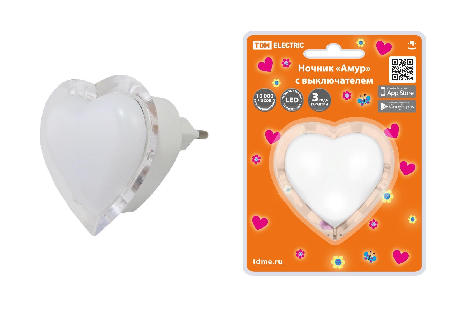 "Ночник ""Амур"" с выключателем, 0,3 Вт, 220 В TDM" SQ0357-0030