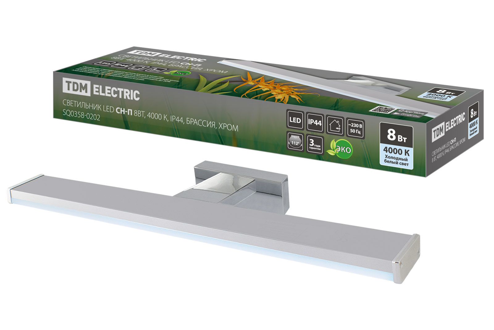 Светильник LED CH-П 8Вт, 4000 К, IP44, Брассия, хром TDM  SQ0358-0202