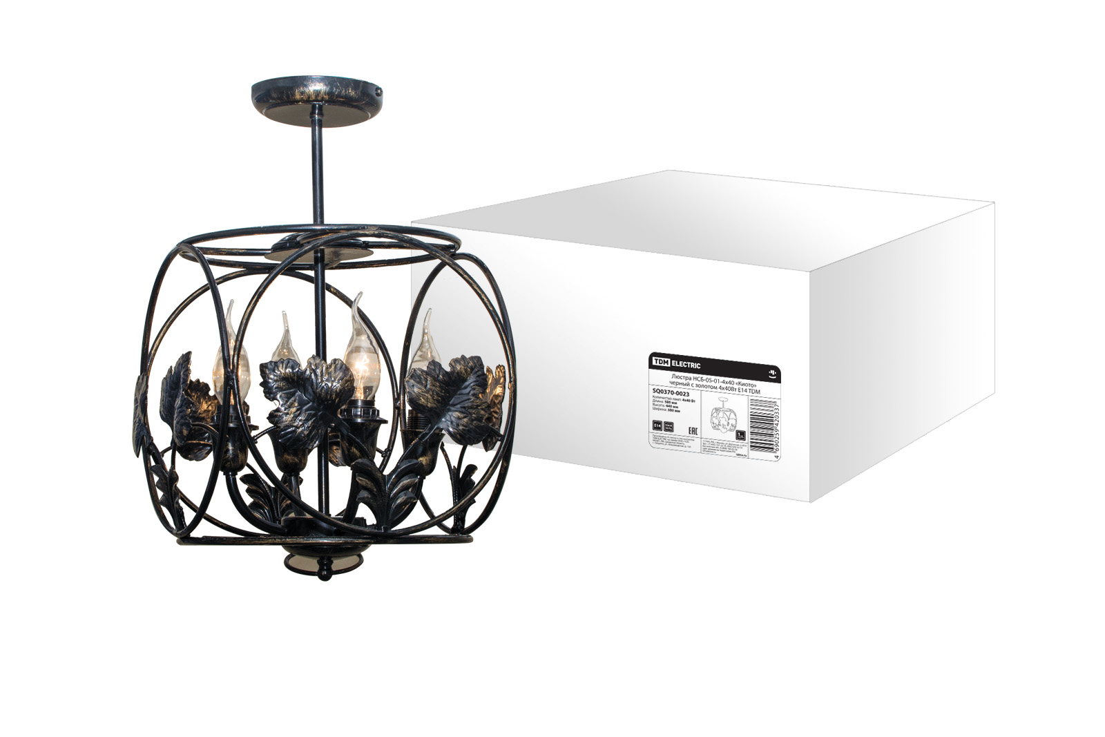 Люстра НСБ-05-01-4х40 «Киото» черный с золотом 4х40Вт E14 TDM SQ0370-0023