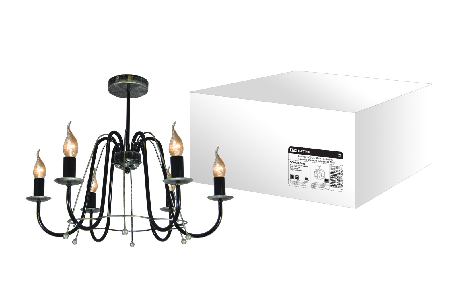 Люстра НСБ-11-03-6х40 «Контур» черный с серебром 6х40Вт E14 TDM SQ0370-0025