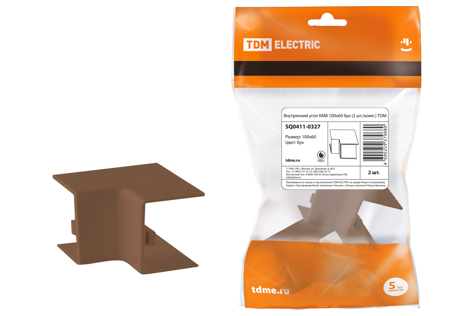 Внутренний угол КМВ 100х60 бук (2 шт./комп.) TDM SQ0411-0327