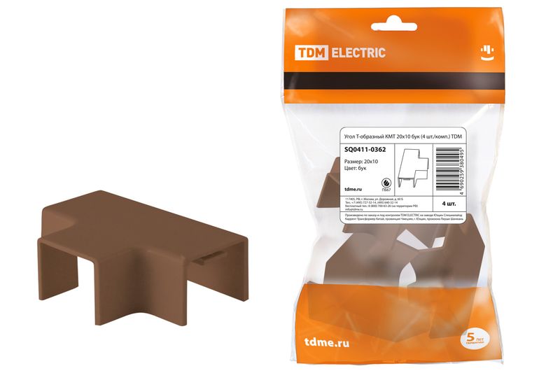 Угол Т-образный КМТ 20х10 бук (4 шт./комп.) TDM SQ0411-0362