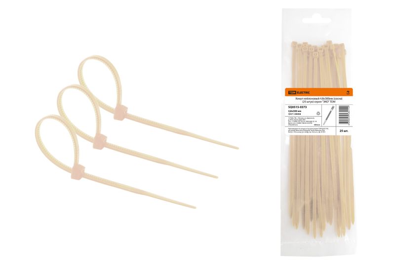 "Хомут нейлоновый 4.8х300мм (сосна) (25 штук) серия ""ЭКО"" TDM" SQ0515-0373