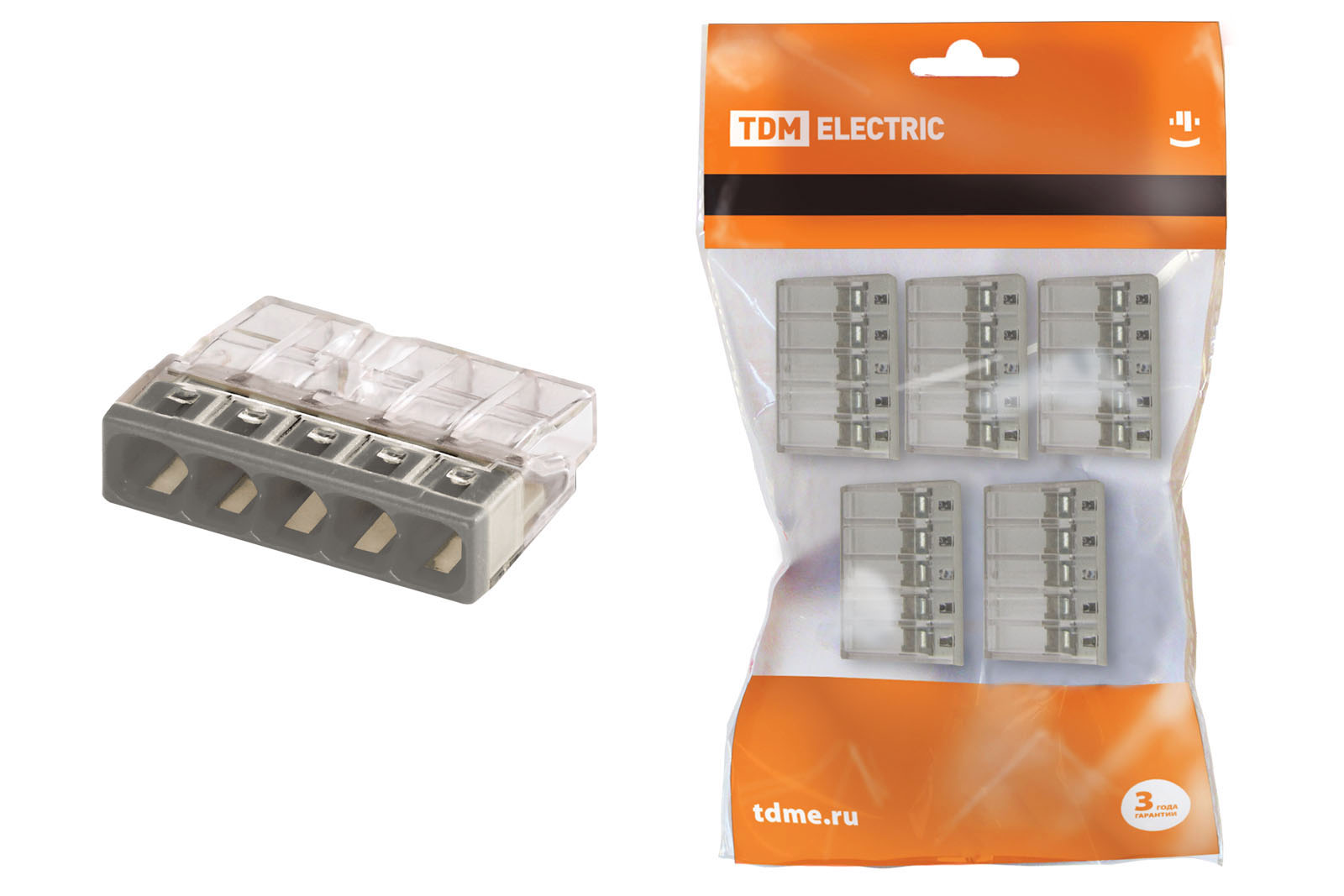 Строительно-монтажная клемма КБМ-2273-235 (2,5мм2) с пастой (5 шт/упак) TDM SQ0517-0124