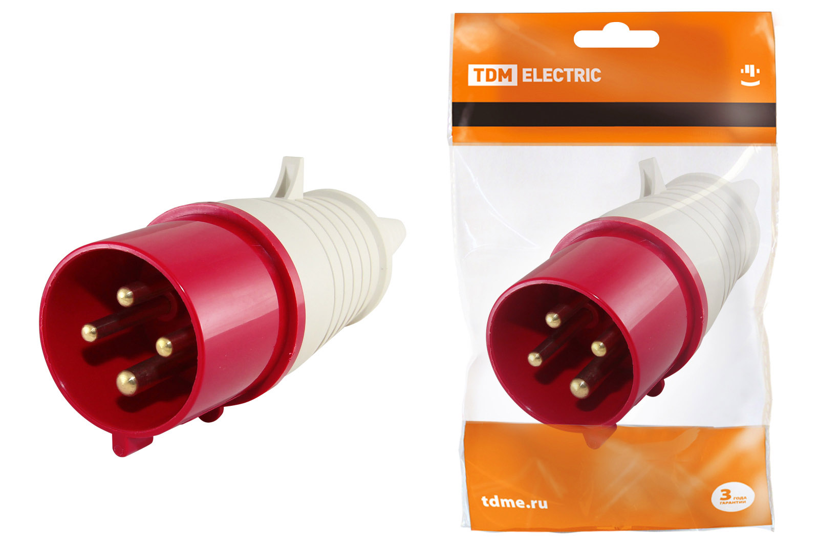 Вилка 024 3Р+РЕ 32А 380В IP44 TDM SQ0601-0005