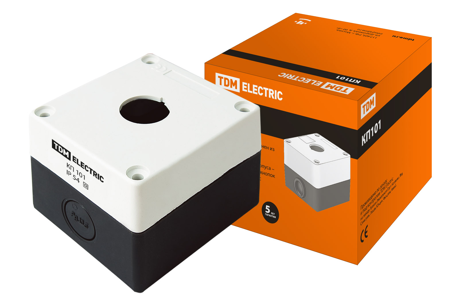 Корпус КП101 для кнопок 1место белый TDM SQ0705-0001