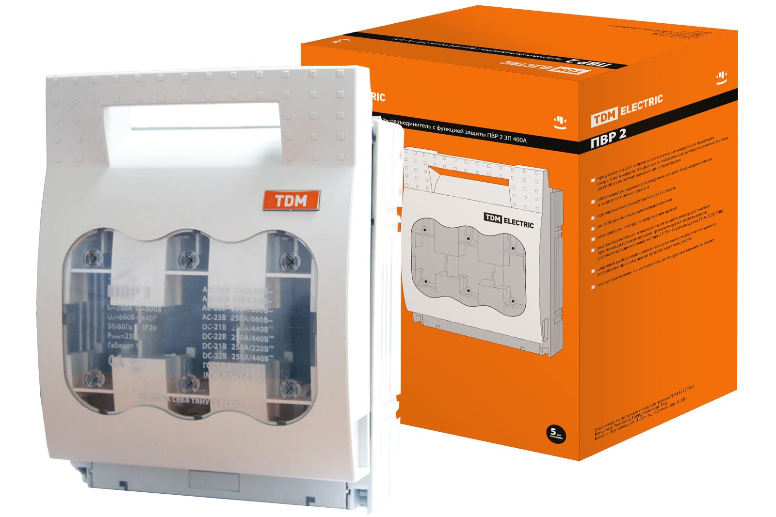 Выключатель-разъединитель с функцией защиты ПВР 2 3П 400A TDM SQ0726-0003