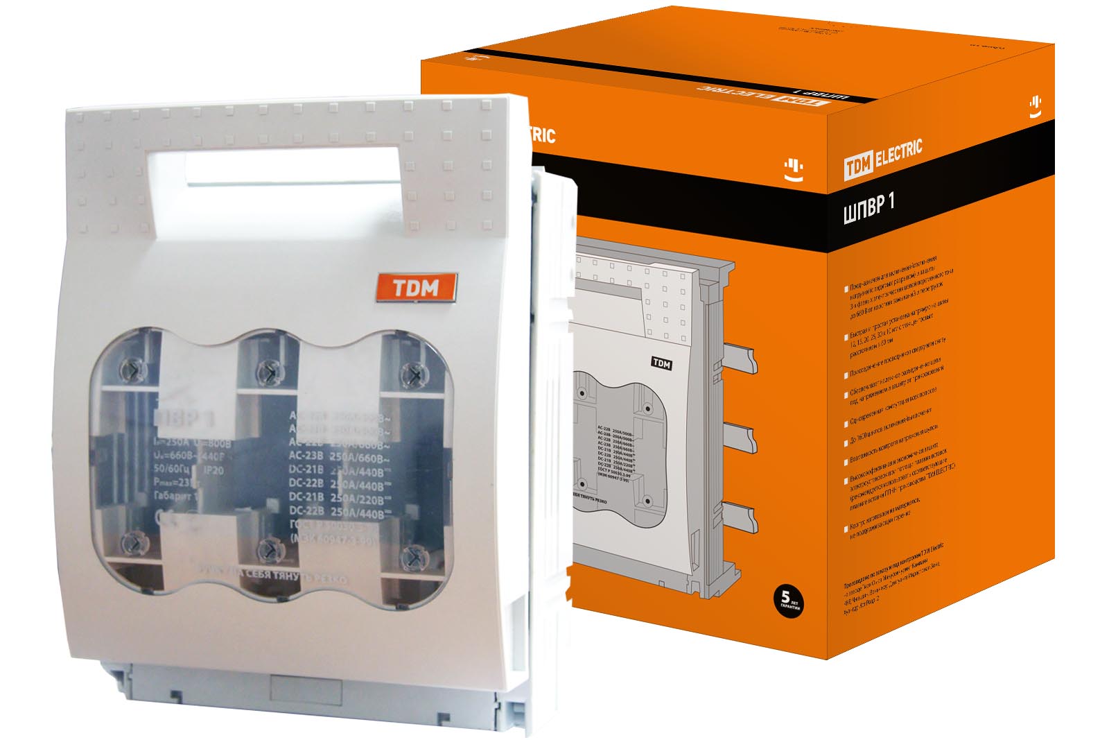 Шинный выключатель-разъединитель с функцией защиты ШПВР 1 3П 250A TDM SQ0726-0006