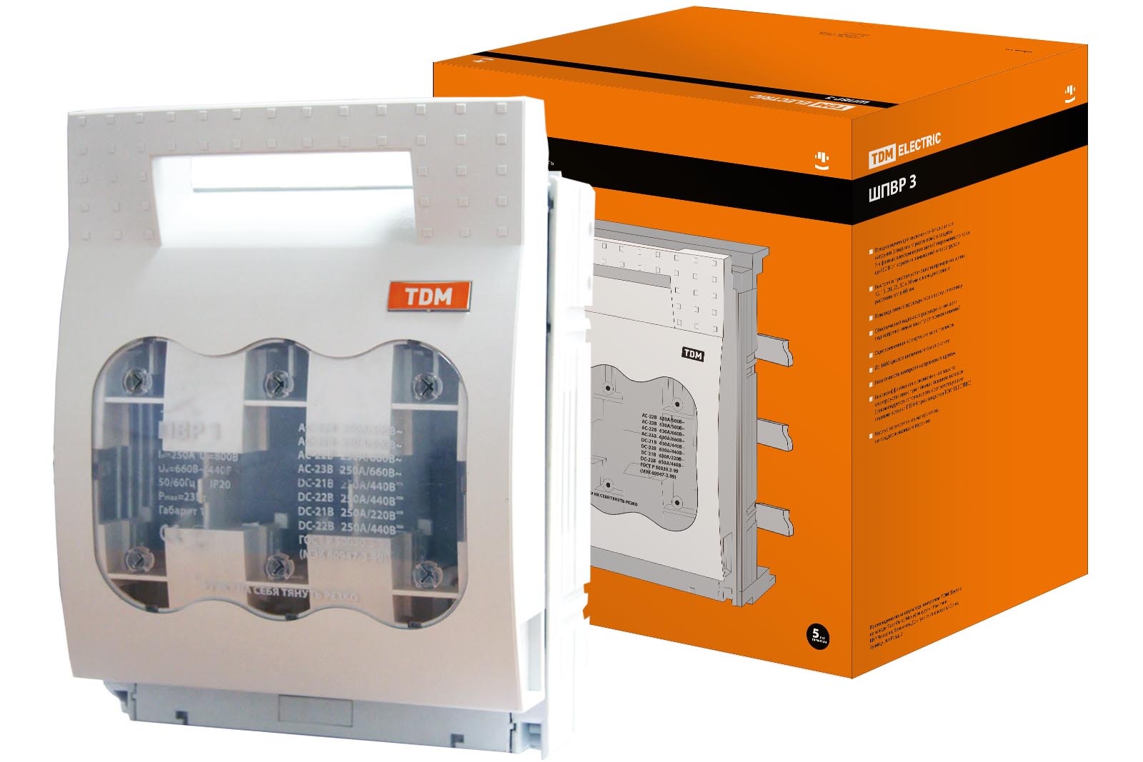 Шинные выключатель-разъединитель с функцией защиты ШПВР 3 3П 630A TDM SQ0726-0008