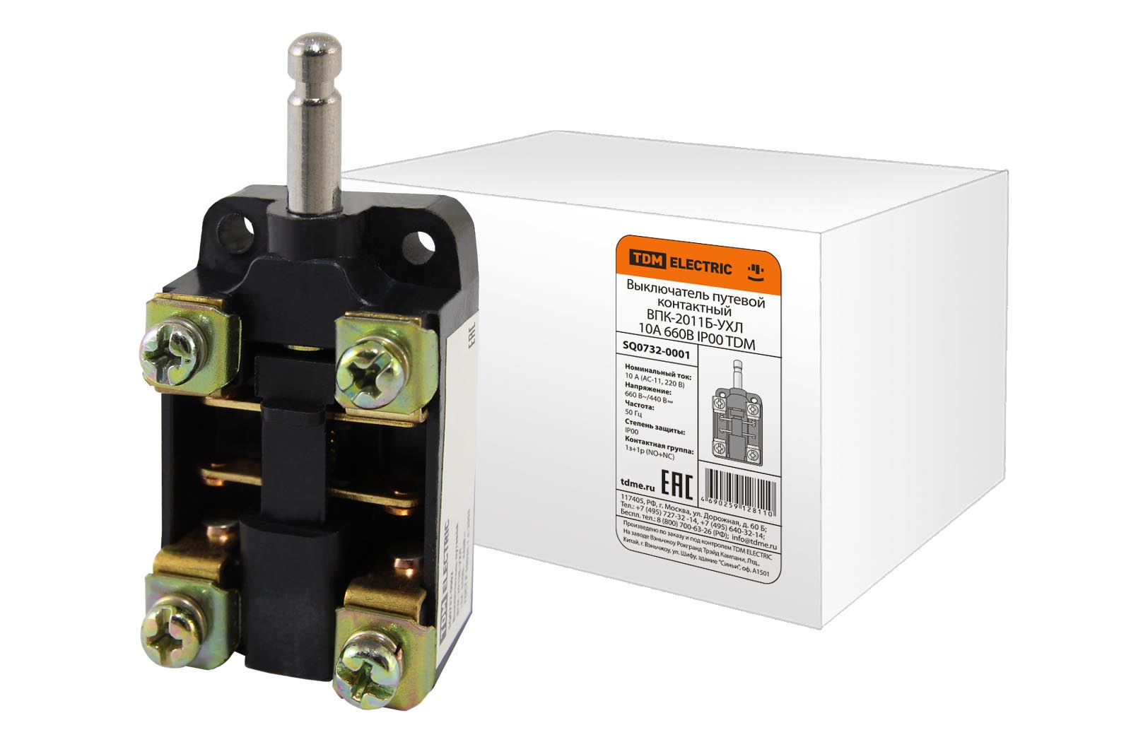 Выключатель путевой контактный ВПК-2011Б-УХЛ 10А 660В IP00 TDM SQ0732-0001