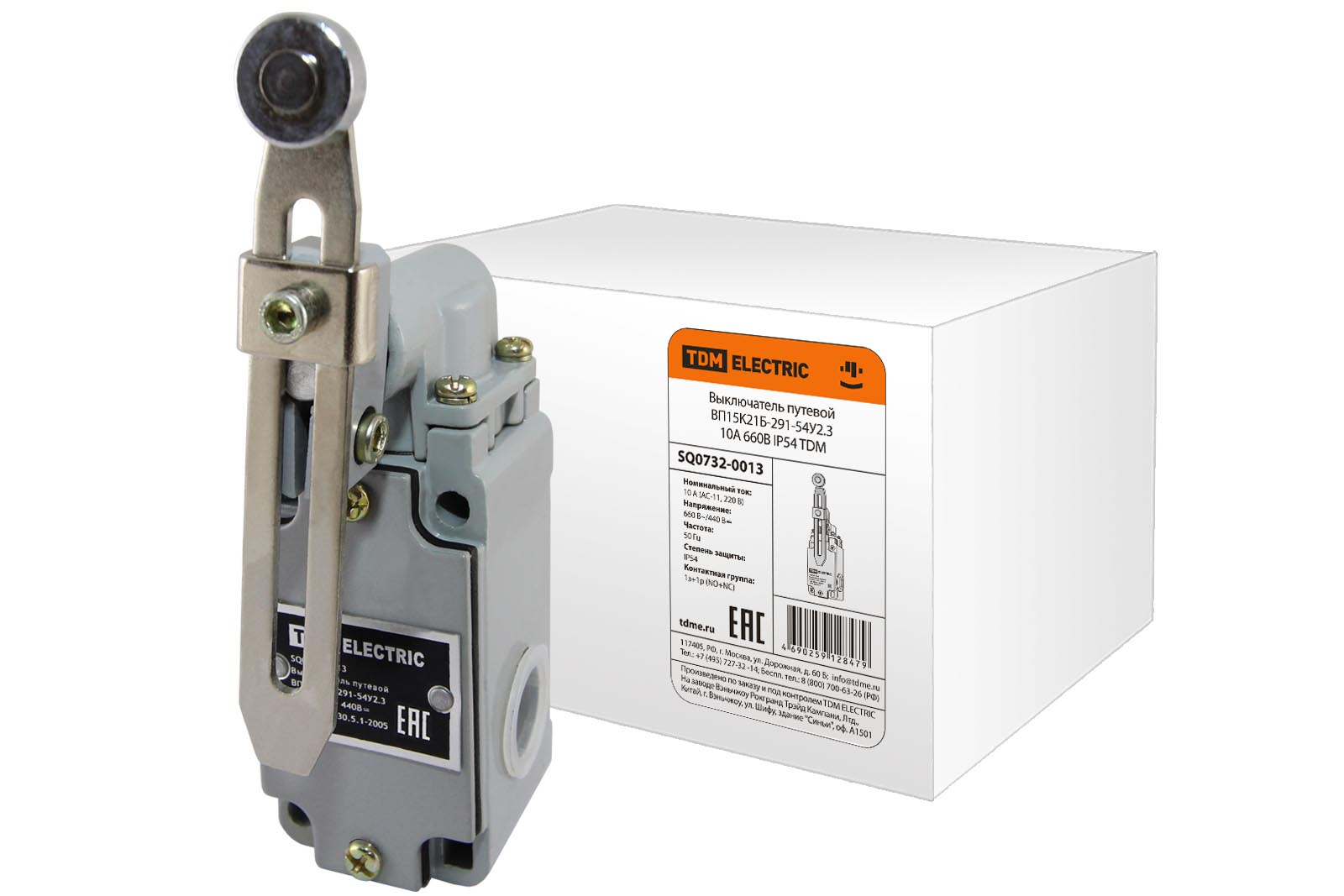 Выключатель путевой ВП15K21Б-291-54У2.3 10А 660В IP54 TDM SQ0732-0013
