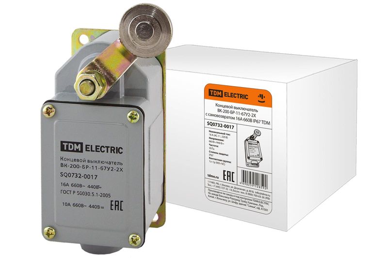 Концевой выключатель ВК-200-БР-11-67У2-2X с самовозвратом 16А 660В IP67 TDM SQ0732-0017