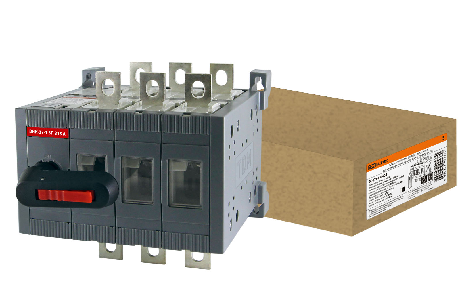 Рубильник ВНК-37-1 3П 315А реверсивный TDM SQ0744-0404
