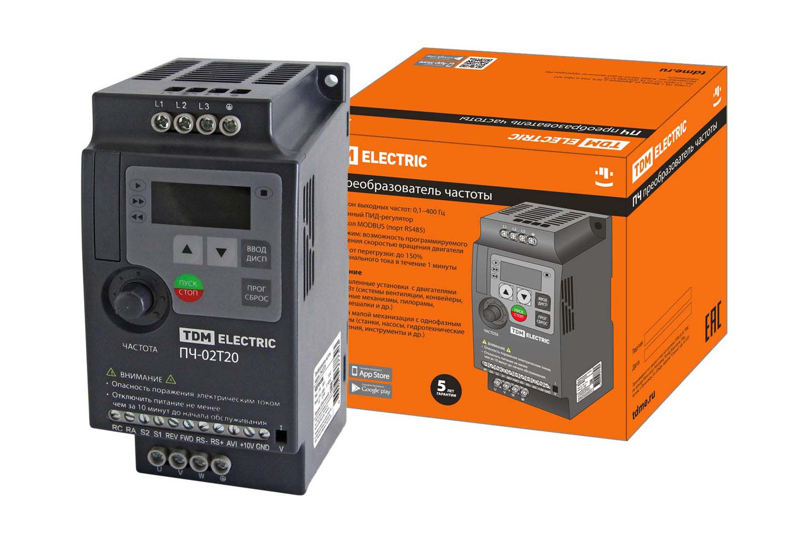 Преобразователь частоты ПЧ-02T20 380В 2,2кВт TDM SQ0749-0006