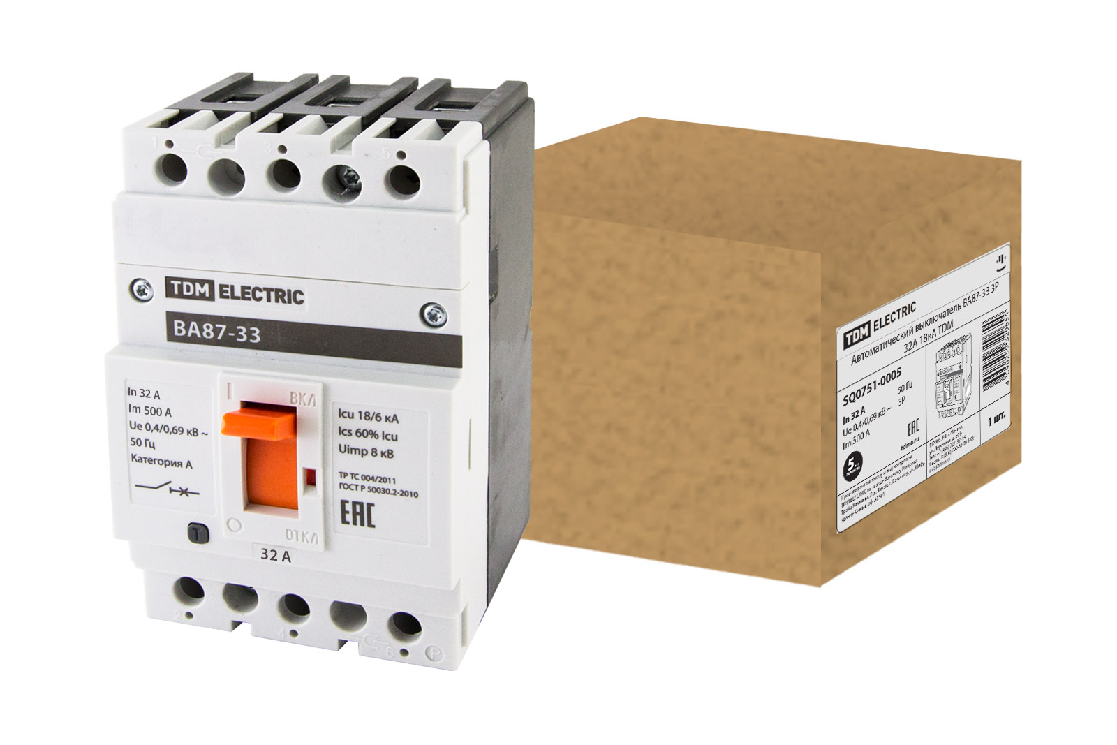 ВА87-33 3Р  32А 18кА TDM SQ0751-0005