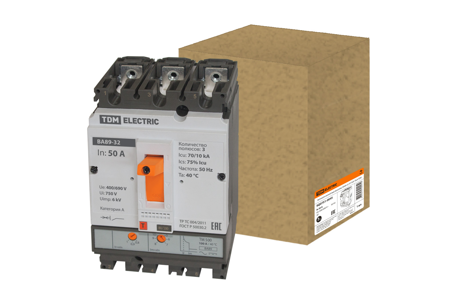 ВА89-32 3Р 50А 70кА TDM SQ0751-0045