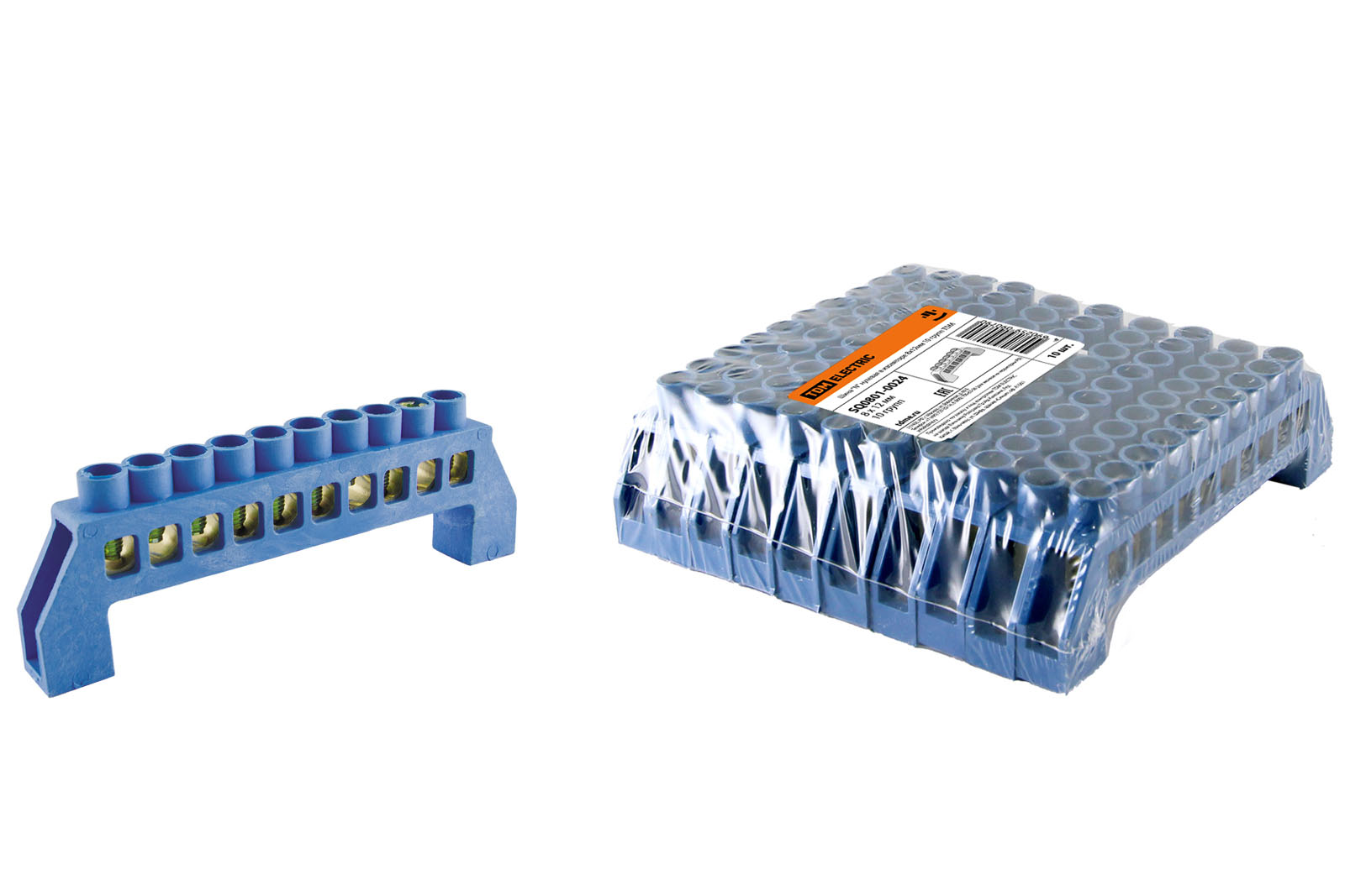 "Шина ""N"" нулевая в изоляторе 8х12мм 10 групп TDM" SQ0801-0024