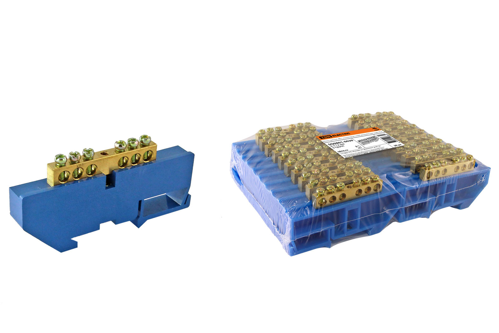 "Шина ""N"" нулевая с изолятором на DIN-рейку 8x12мм стойка бол. 6 групп TDM" SQ0801-0030