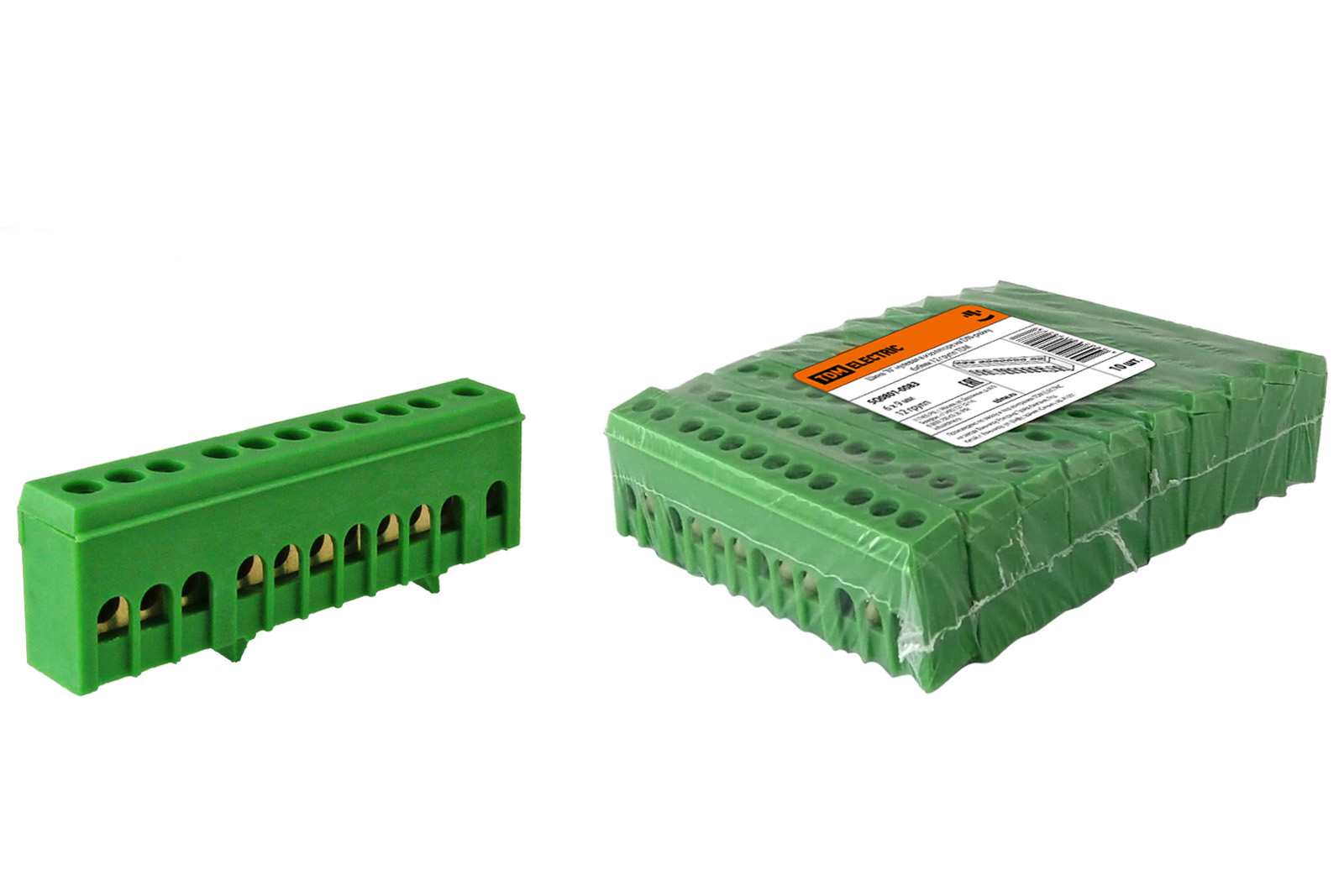 "Шина ""N"" нулевая в изоляторе на DIN-рейку 6x9мм 12 групп TDM" SQ0801-0083