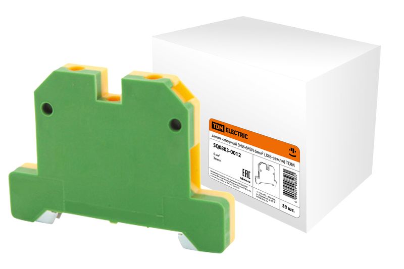 Зажим наборный ЗНИ-6PEN 6мм2 (JXB-земля) TDM SQ0803-0012