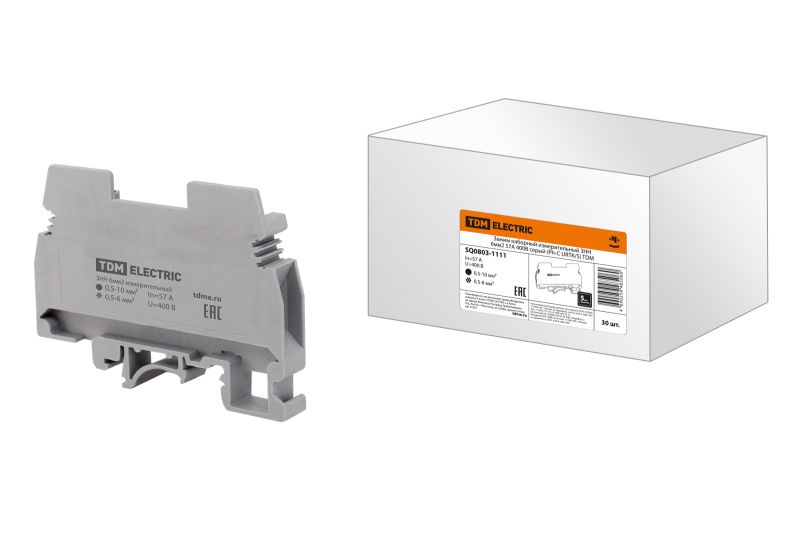 Зажим наборный измерительный ЗНН 6мм2 57А 400В серый (Ph-C URTK/S) TDM SQ0803-1111