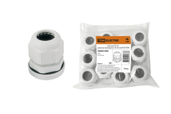 Сальник PG 29 диаметр проводника 18-25мм IP54 TDM SQ0805-0006