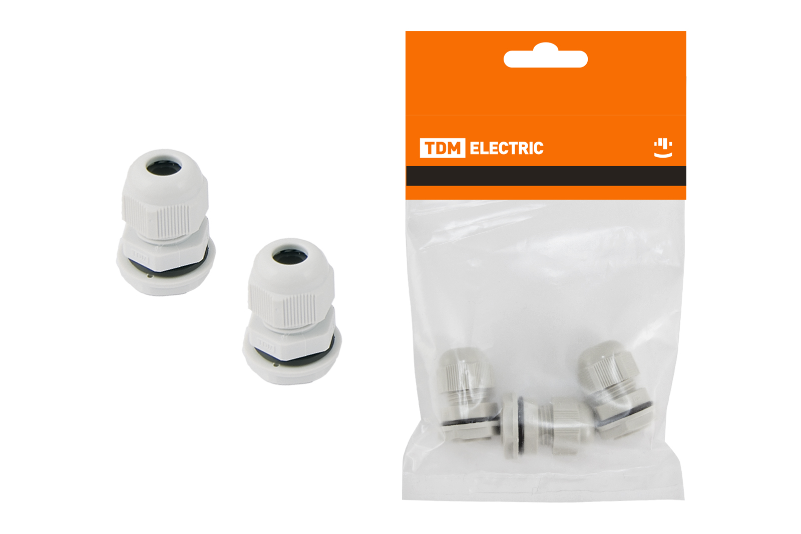 Сальник PG 9 диаметр проводника 4-8 мм IP54 в инд. упак. по 3 шт. TDM SQ0805-0012