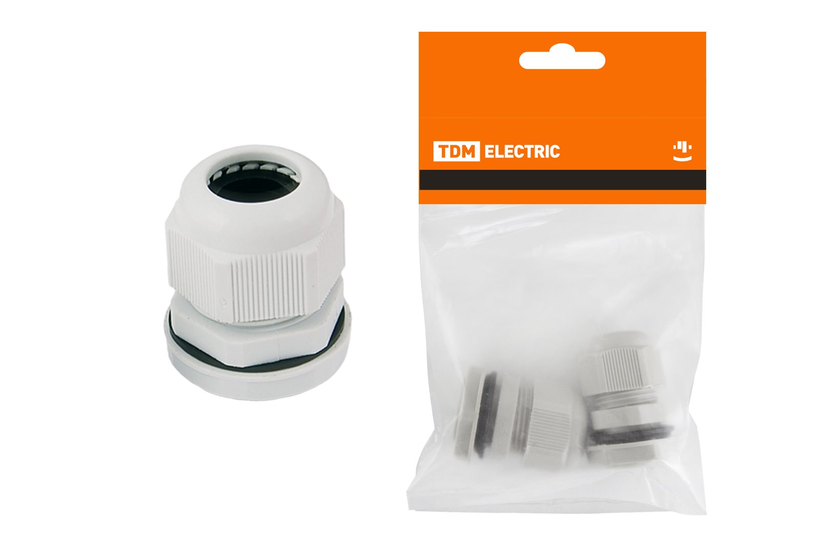 Сальник PG 16 диаметр проводника 10-14 мм IP54 в инд. упак. по 2 шт. TDM SQ0805-0018