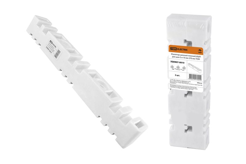 Изолятор шинный плоский ИШП для шин 5 и 10 мм 270 мм TDM SQ0807-0019