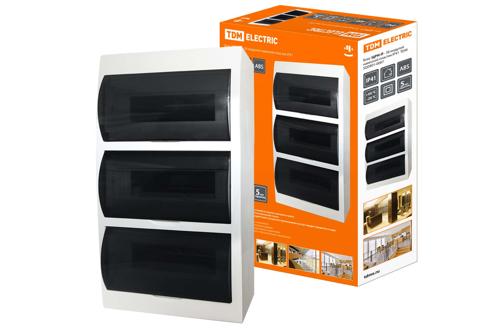 Бокс ЩРН-П-36 модулей навесной пластик IP41 TDM SQ0901-0007