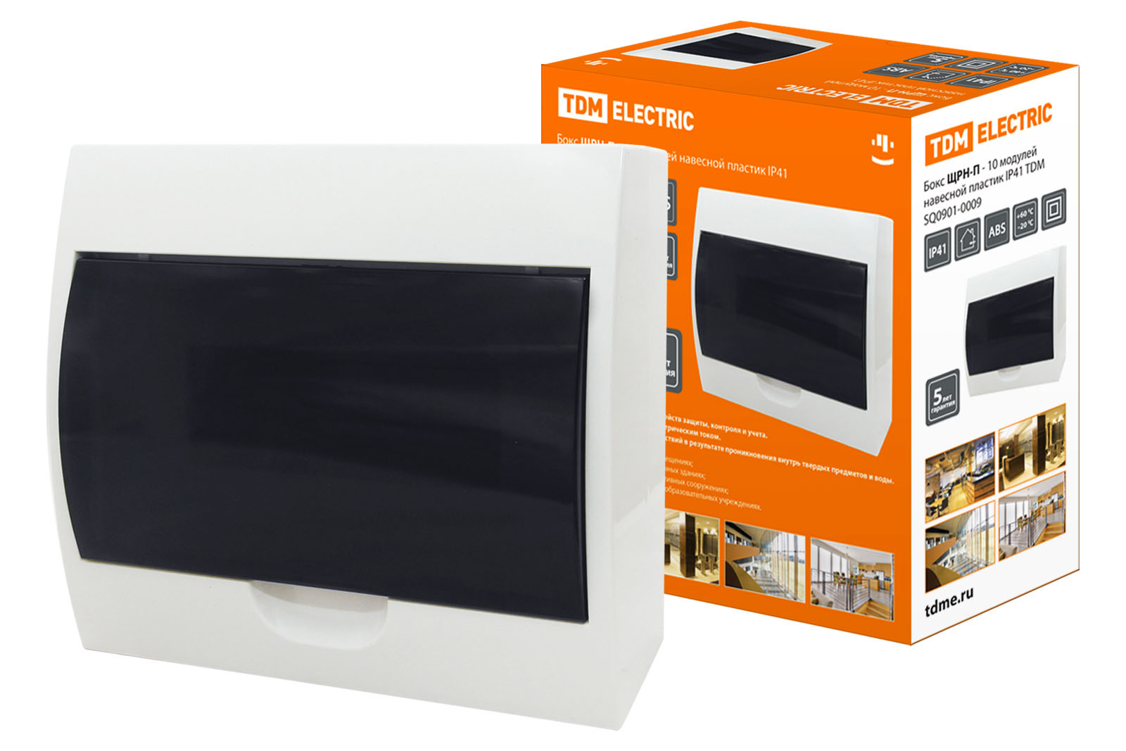 Бокс ЩРН-П-10 модулей навесной пластик IP41 TDM SQ0901-0009