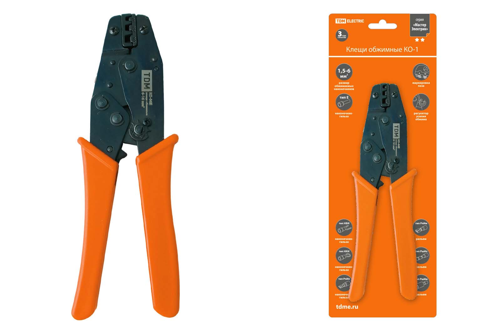 Клещи обжимные КО-1 1,5-6мм TDM SQ1001-0001