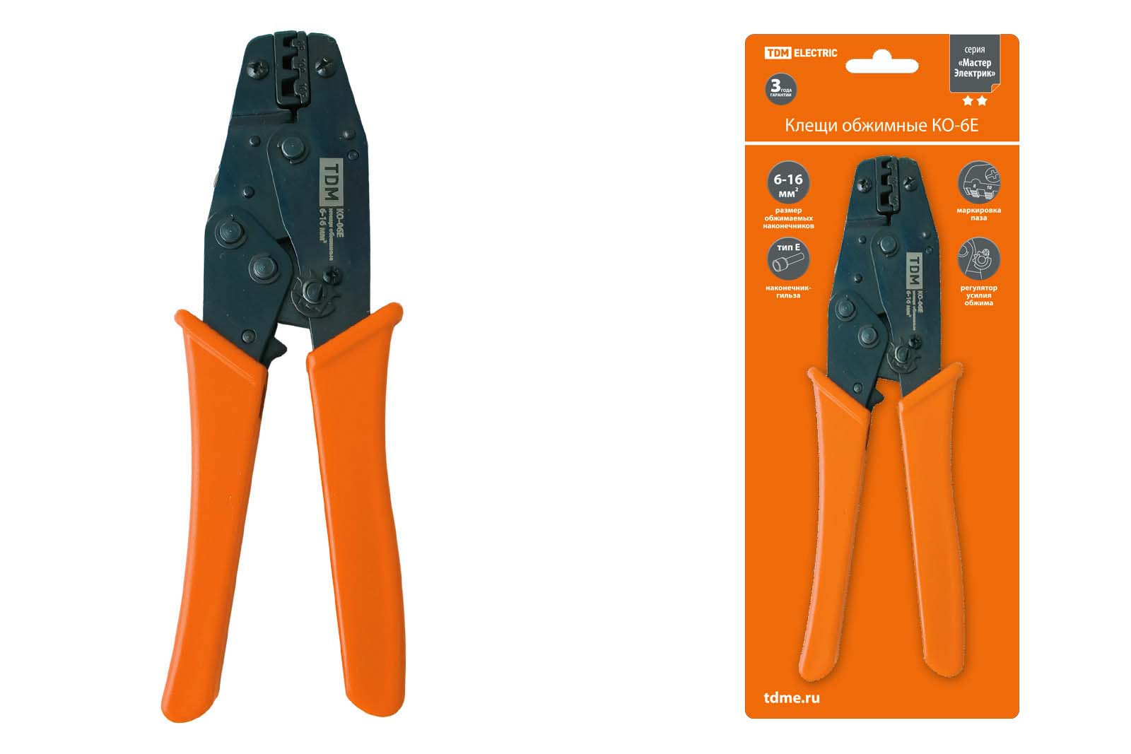 Клещи обжимные КО-6Е 6-16мм TDM SQ1001-0003