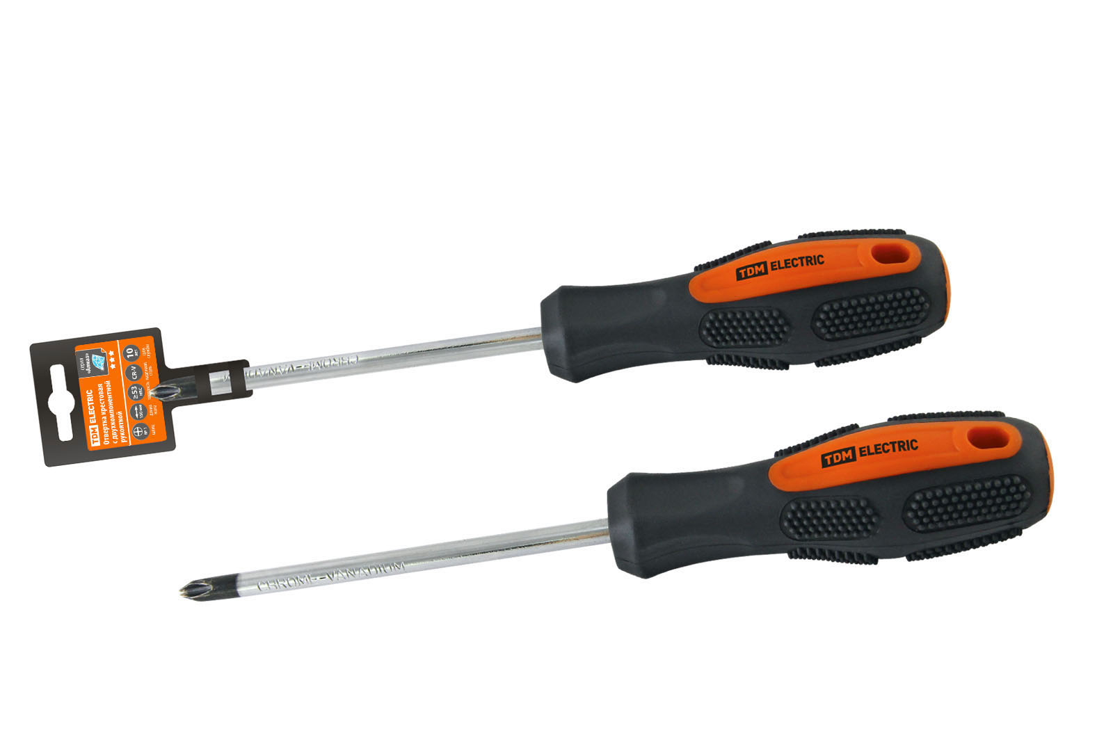 "Отвертка крестовая двухкомпонентная, CR-V тип PH1x150, серия ""Алмаз"" TDM" SQ1006-1105