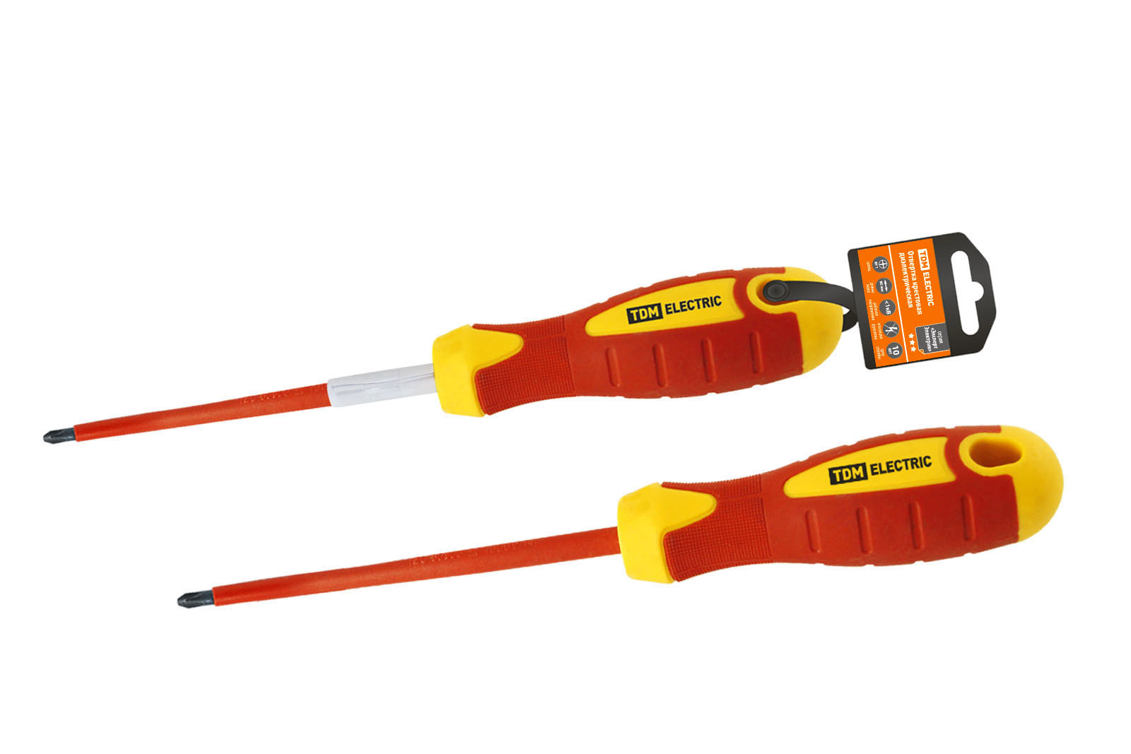 Отвертка крестовая диэлектрическая тип PH1x80, серия «ЭкспертЭлектрик» TDM SQ1007-0202